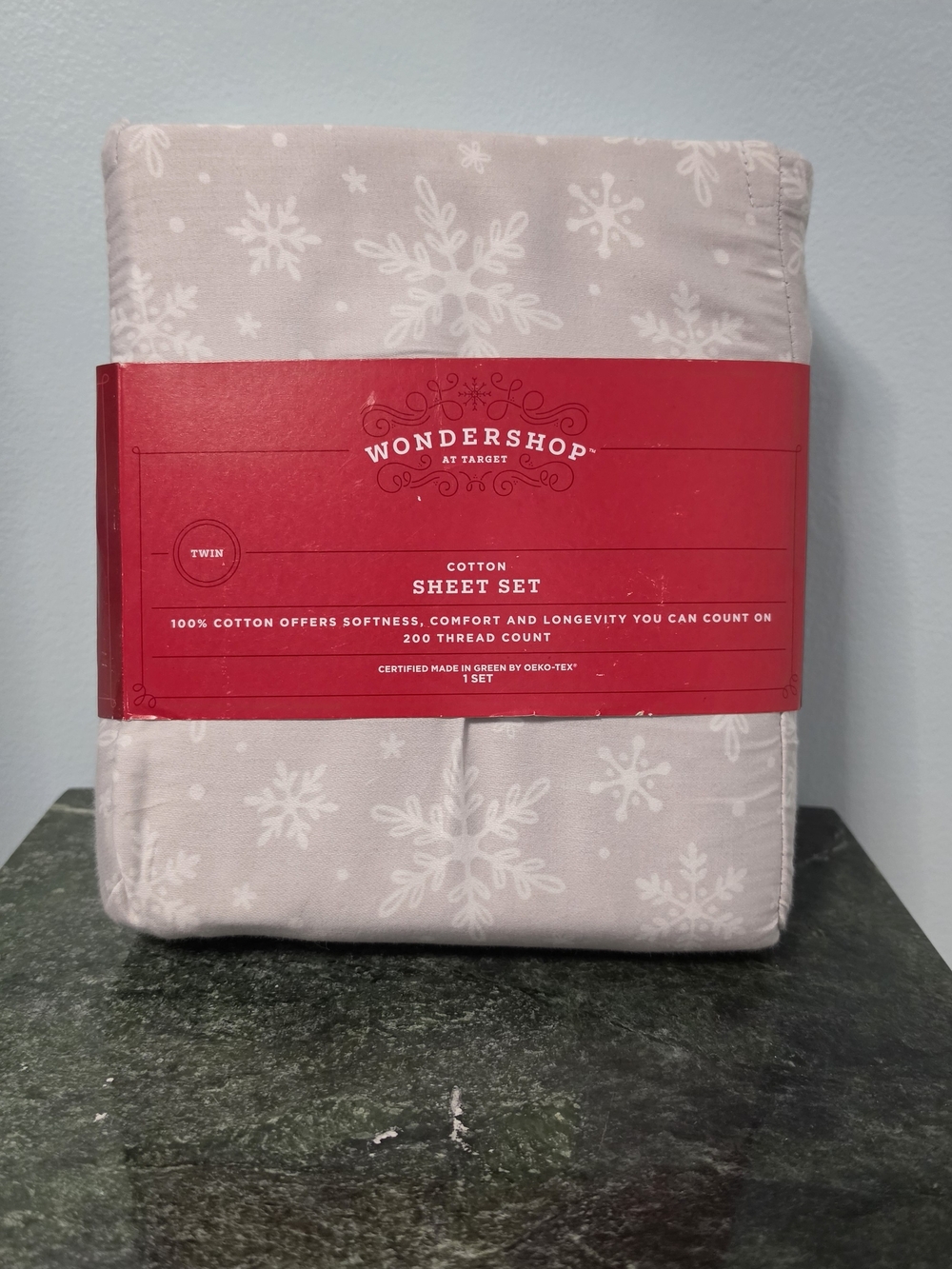 Wondershop Twin Flannel Cotton Snowflake Christmas Sheet Set 200 Thread Count
